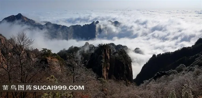 安徽黄山云海风景摄影素材