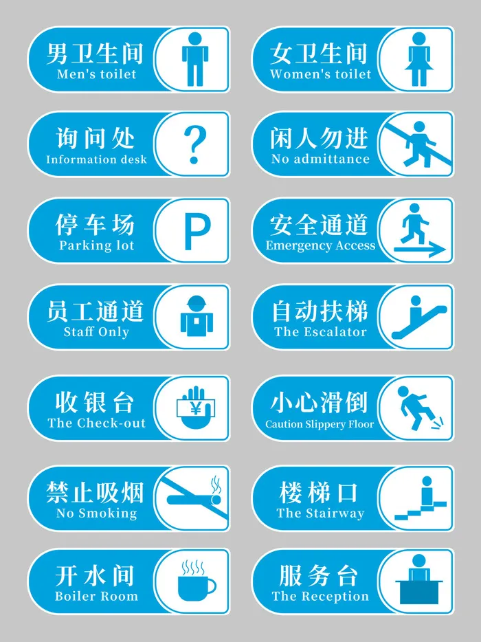 商场常用指向分区导视牌psd模版下载