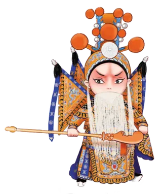 卡通京剧戏剧人物脸谱插画PNG图片 国潮中国风Q版戏剧人物PS素材