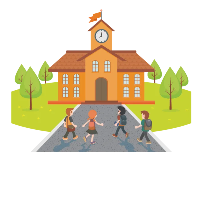 校园卡通橘色少儿兴趣班素材