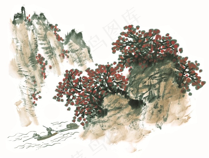 山石艺术绘画jpg素材