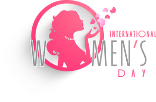 38妇女节三八女神女王粉色花朵玫瑰艺术字设计png免抠ps素材