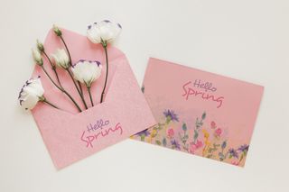 信封花朵装扮PSD素材