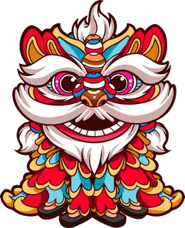 国潮醒狮中国风AI矢量卫衣T恤烫画印花手机壳图案PNG高清免抠素材