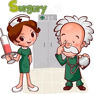 卡通医生护士节  