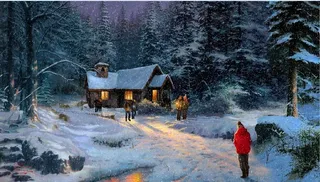 冬天林木白雪背景