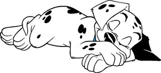 卡通动画动漫可爱狗狗睡觉的斑点狗矢量图海报元素图