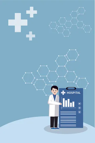 医护人员 医疗 蓝色 背景