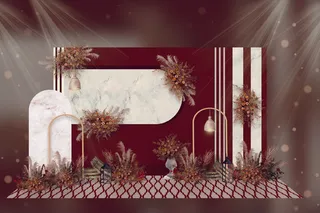 现代婚礼西式婚礼小预算婚礼效果图红色婚礼图片红白婚礼图片迎宾区留影区