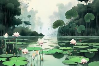 中国风水墨蜻蜓荷花节气背景