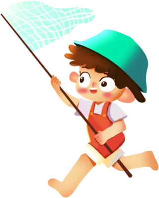 奔跑中的男娃娃追逐中