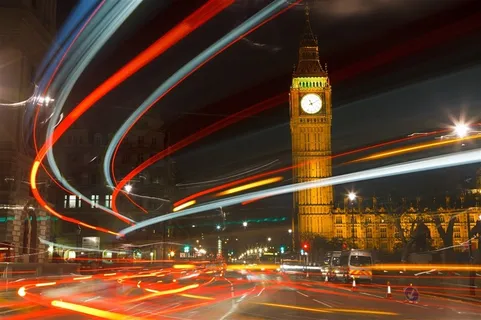 英国大本钟夜景灯光图片