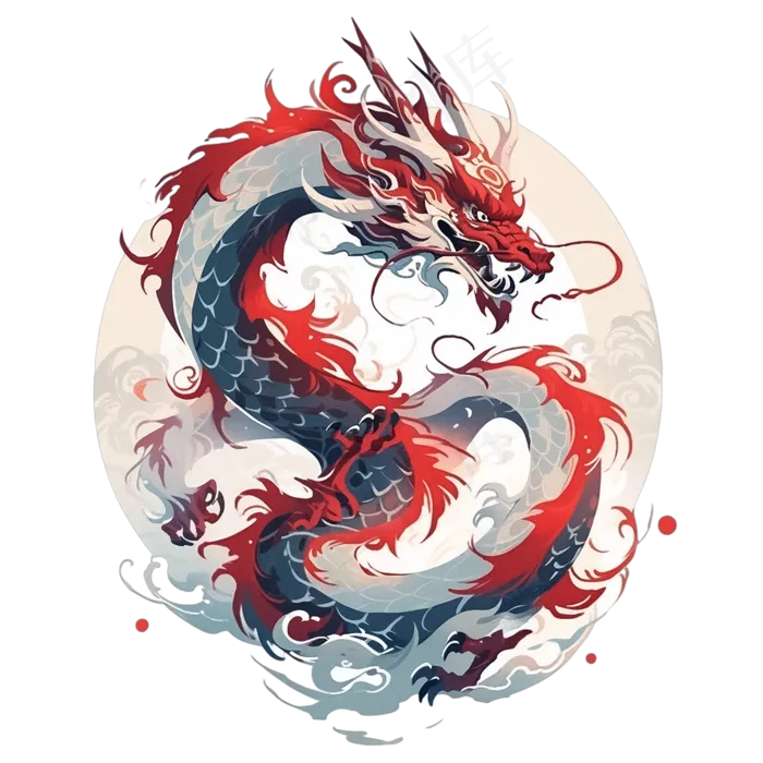 2024年手绘龙腾图案