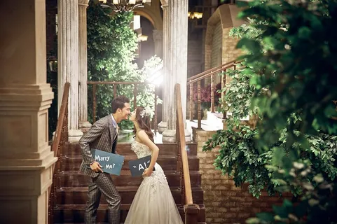 时尚恋人唯美婚纱特写图片