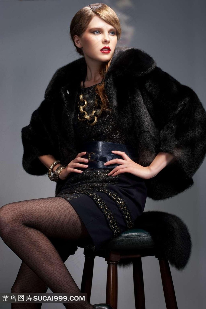 皮草搭配图片