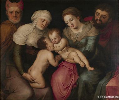 母子人物艺术油画装饰画油画图片