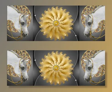 现代铄金手绘骏马