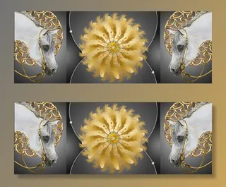 现代铄金手绘骏马