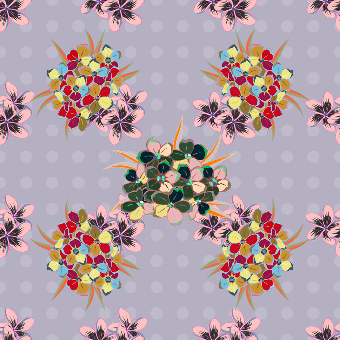 花卉唯美手绘花朵面料纹理手机壳布料面料印花服装矢量图案素材