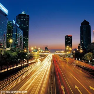 城市车流灯光夜景图片 城市车流灯光夜景图片