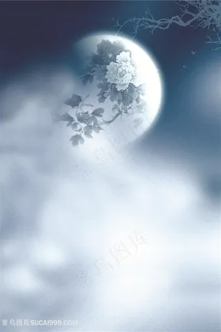 唯美白云美景风景画背景