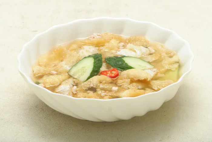 鸡汤肉粒煮鱼肚-38