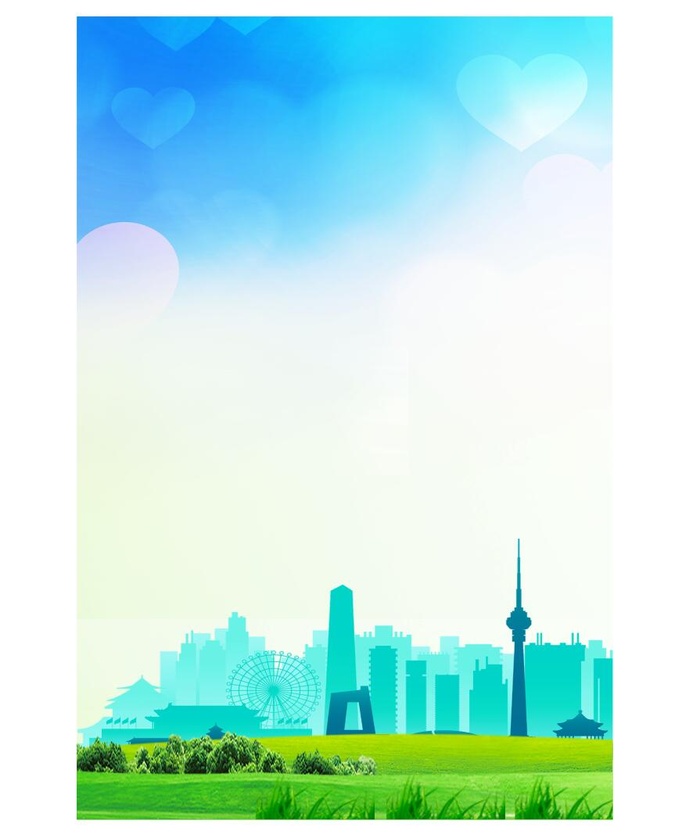 绿色城市海报背景cdr矢量模版下载