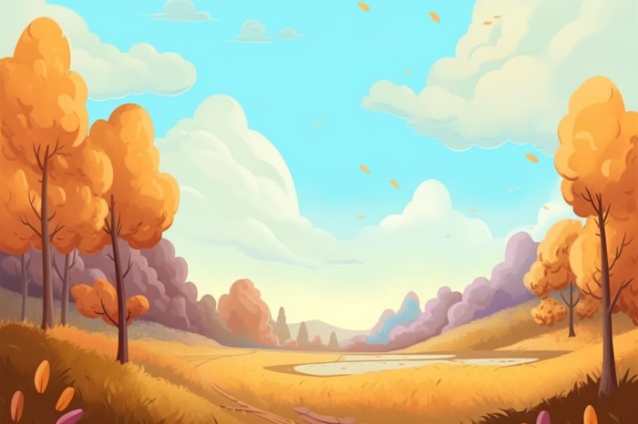 秋季风景插画背景图(1344x896)