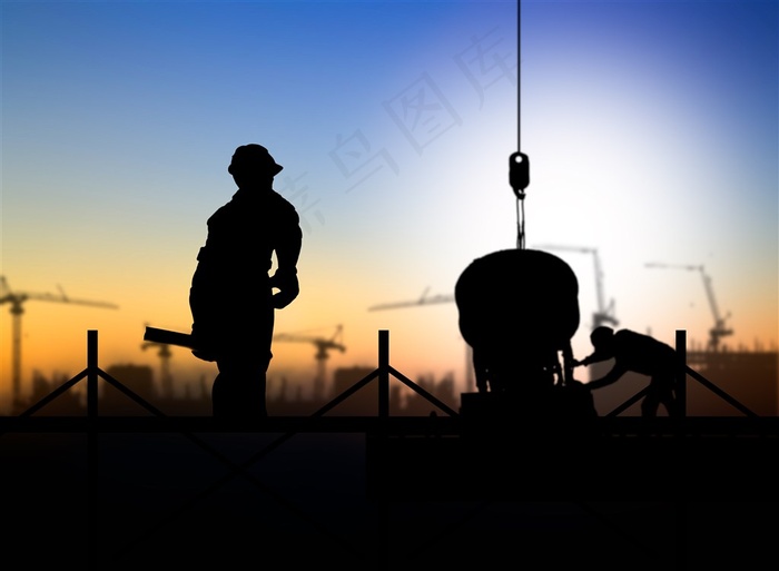 建筑工人剪影图