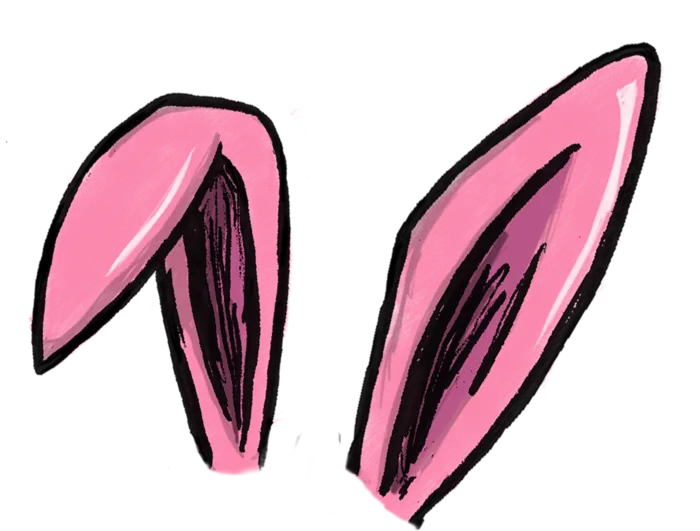 兔耳朵粉色兔年