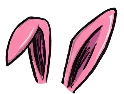 兔耳朵粉色兔年