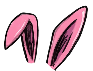 兔耳朵粉色兔年