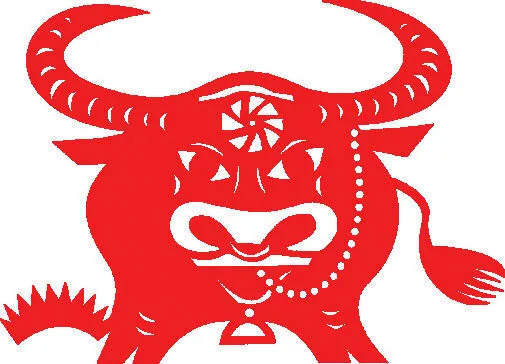 剪纸牛年素材psd模版下载