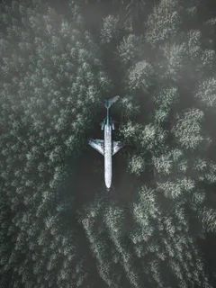 丛林中的飞机图片