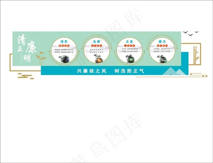 廉政文化墙 廉政文化23cdr矢量模版下载