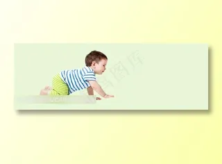 格子衣服宝宝爬行高清图片