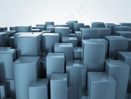 屹立起来的立体方块背景
