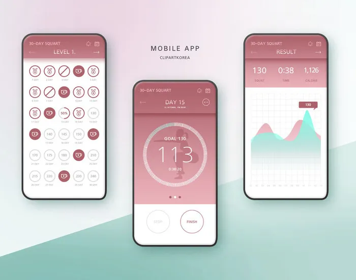 现代科技PSD海报模板APP手机UI界面运动计步器宣传广告设计素材psd模版下载