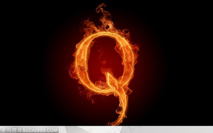 火焰特效英文字母Q
