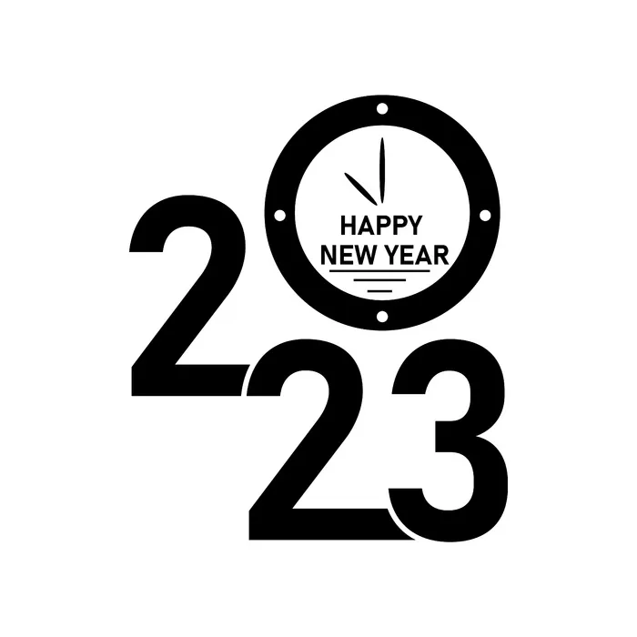 兔年2023年黑色数字挂画eps,ai矢量模版下载
