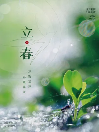 24节气立春春季新春春天海报模板PSD分层设计素材源文件模板