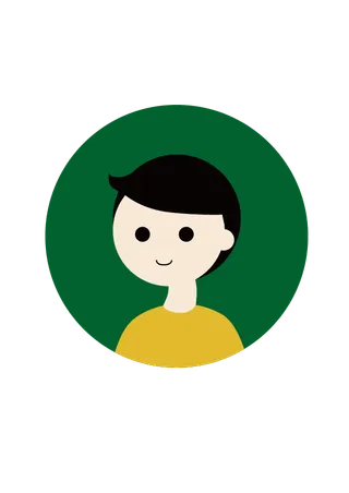 扁平化头像男绿色