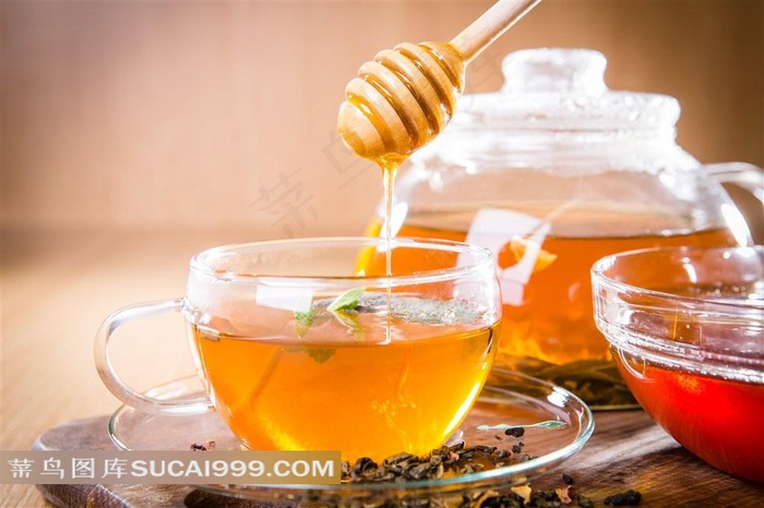 清新诱人蜂蜜茶特写