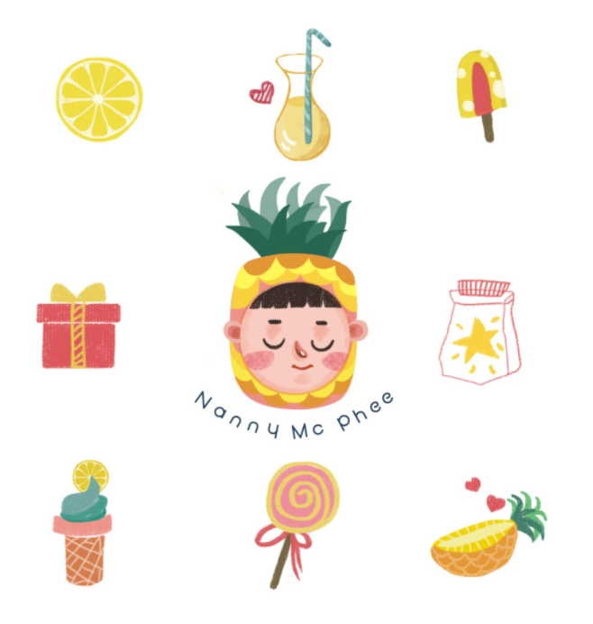 可爱扁平风不干胶贴纸