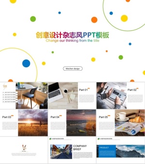 简约杂志风图文排版PPT模板预览图
