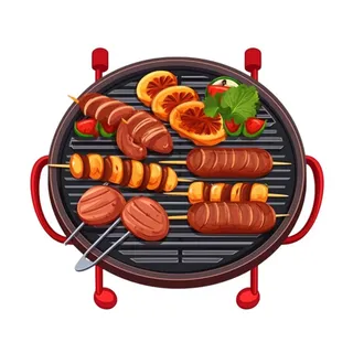 卡通烤肉烧烤架美食免抠