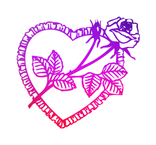 玫瑰花爱心渐变