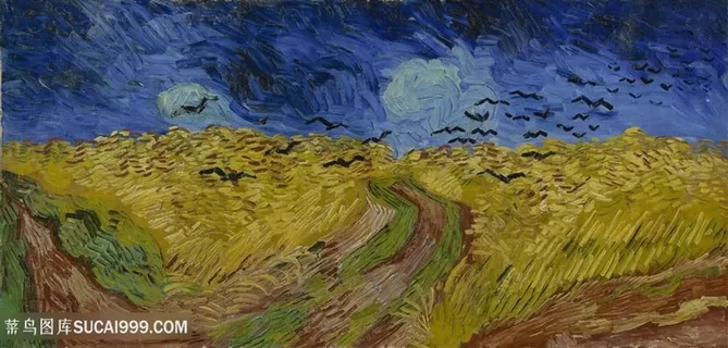梵高夜空下的田野油画图片 梵高夜空下的田野油画图片