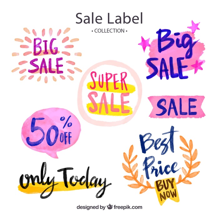 免抠彩色销售标签