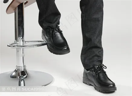 高清黑色男式皮鞋展示图片